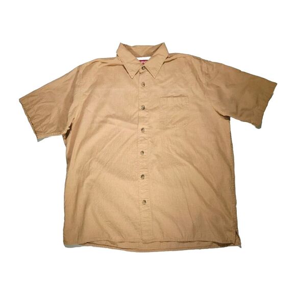 Wrangler Shirt Mens XL Button Up Orange White Micro Houndstooth Cotton - Picture 1 of 9